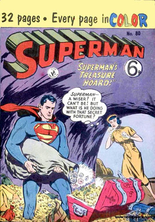 Diese frühe Superman-Ausgabe war der erste amerikanische Comic, den Gibbons jemals gesehen hatte und den sein Großvater für sechs Pence für ihn gekauft hatte (DC Comics).