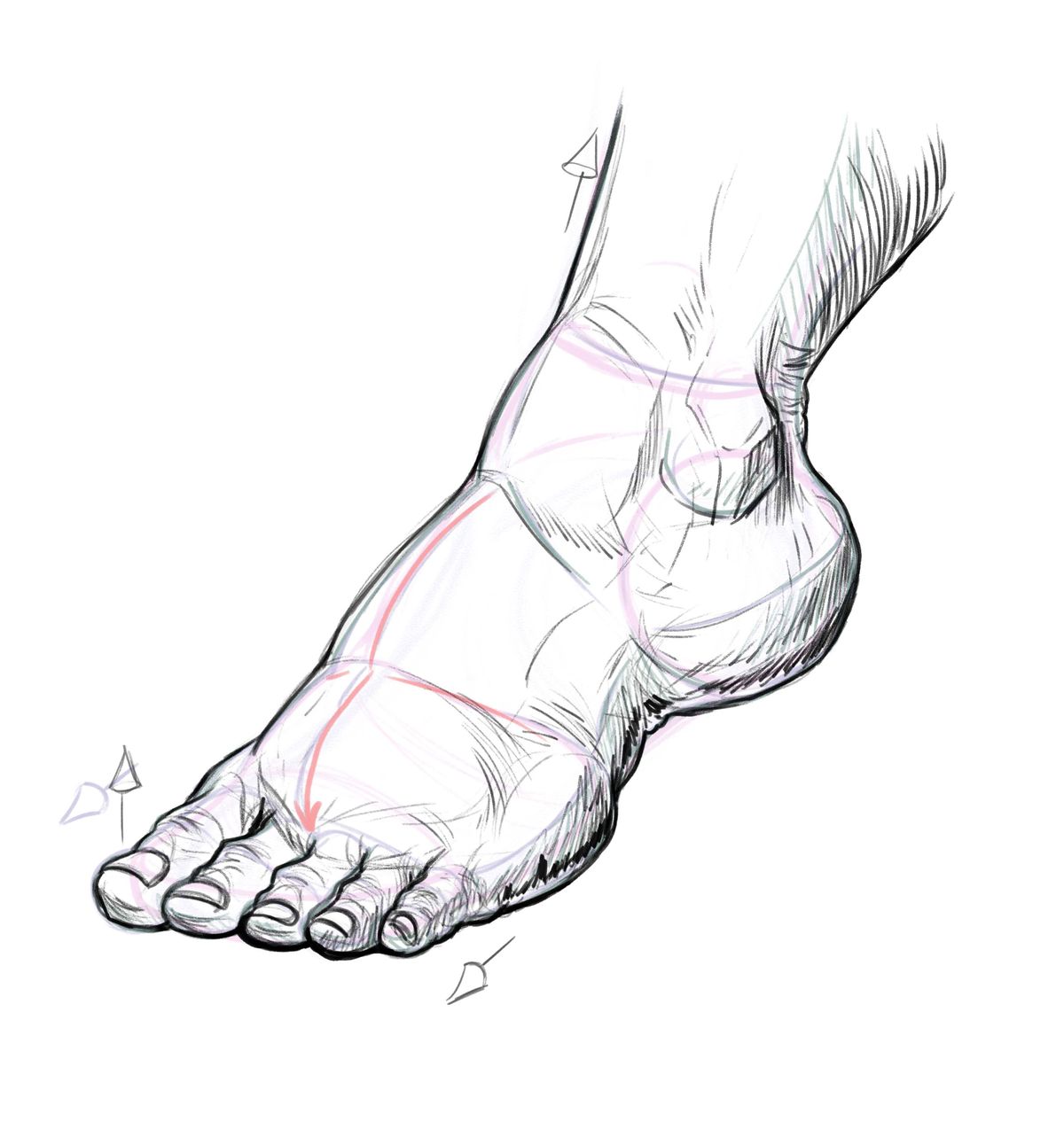 Wie man Füße zeichnet