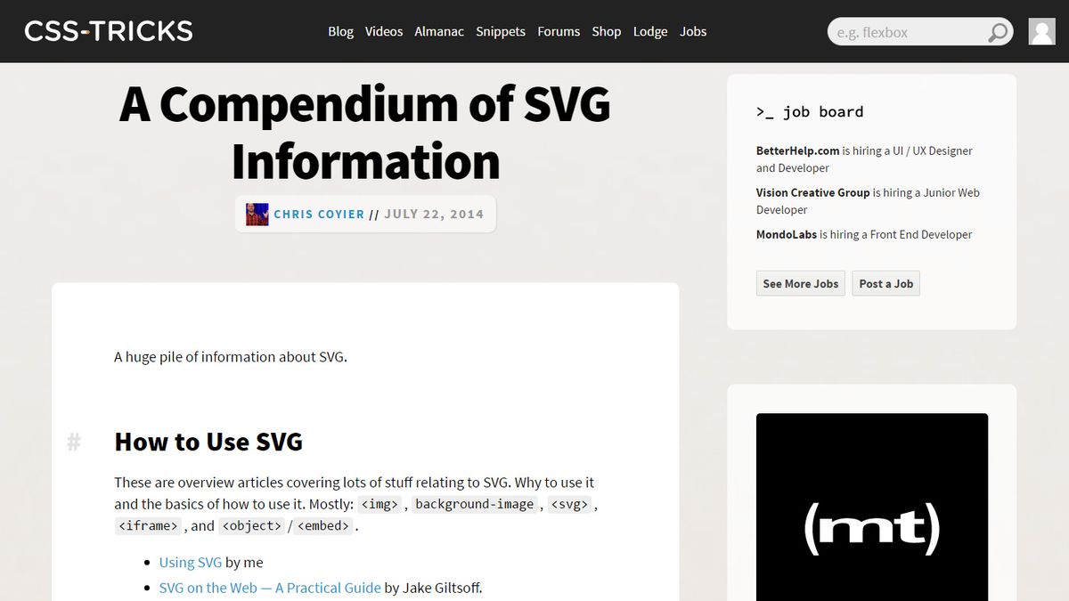 Kompendium der SVG-Informationen