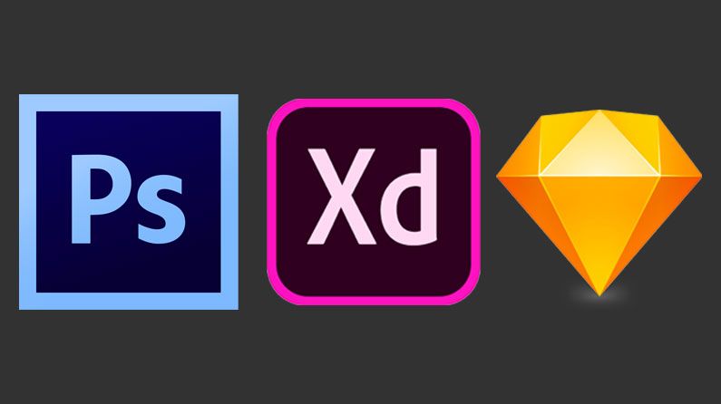 Photoshop-, Adobe XD- und Sketch-Logos