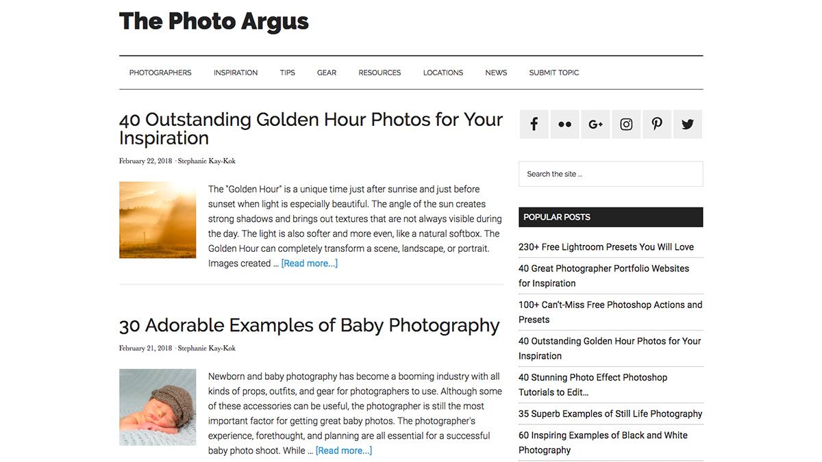 Sites de photographie: The Photo Argus