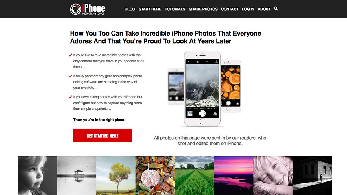 Sites Web de photographie: iPhone