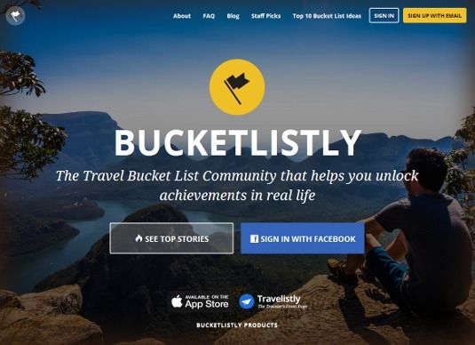 Inspiración para el diseño web: BucketListly