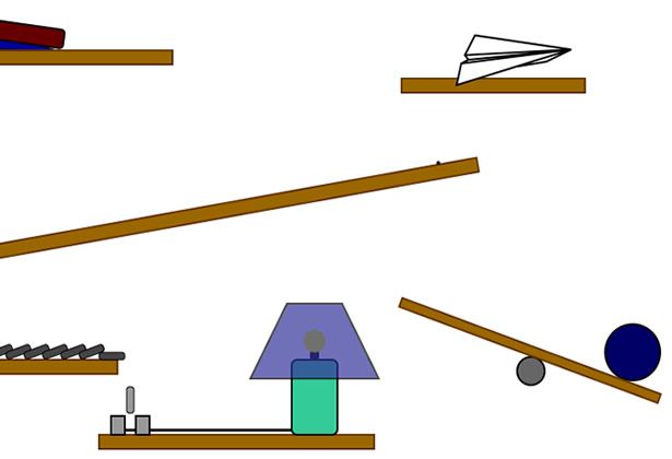 Beispiele für SVG: Animierte Rube Goldberg-Maschine