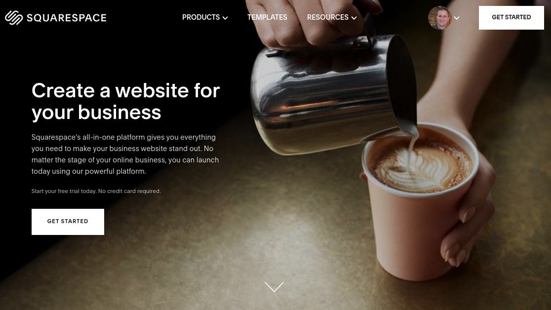 Website-Builder für kleine Unternehmen: Squarespace-Homepage