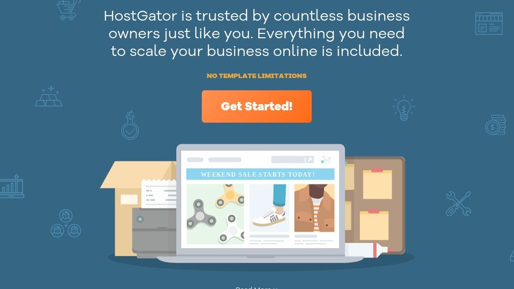 Website-Builder für kleine Unternehmen: Hostgator-Homepage
