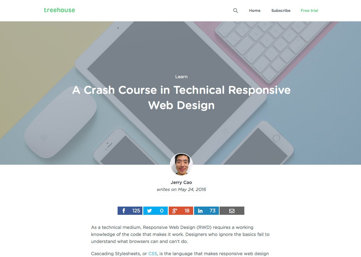 Краен курс в екранна снимка на технически отзивчив уеб дизайн