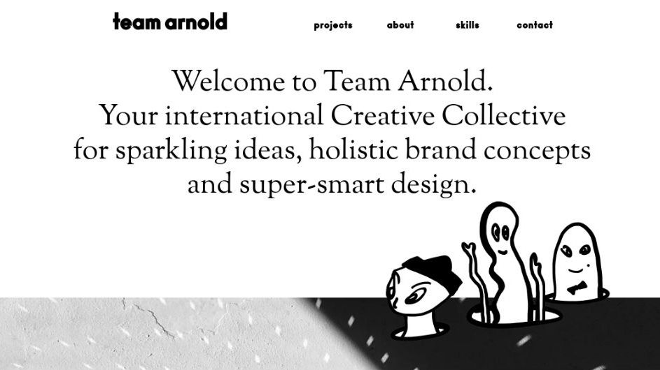 El nuevo sitio del colectivo creativo Team Arnold evoca un sentido de diversión y accesibilidad