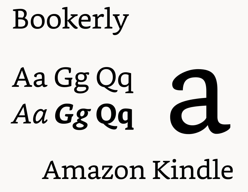 A Bookerly egy egyéni betűtípus, amelyet Dalton Maag hozott létre, hogy javítsa a Kindle olvasási élményét