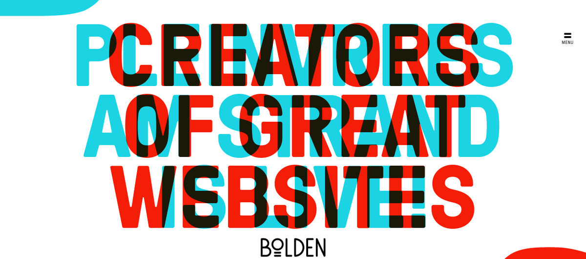 Nizozemski studio Bolden smjelo koristi tip na svojoj inventivnoj stranici