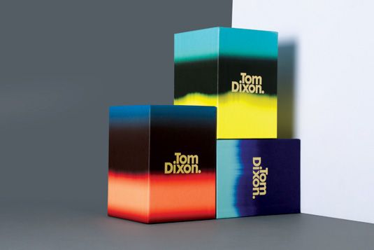 Oznaka marke i pakiranje za Tom Dixon u novoj paleti Eclectic
