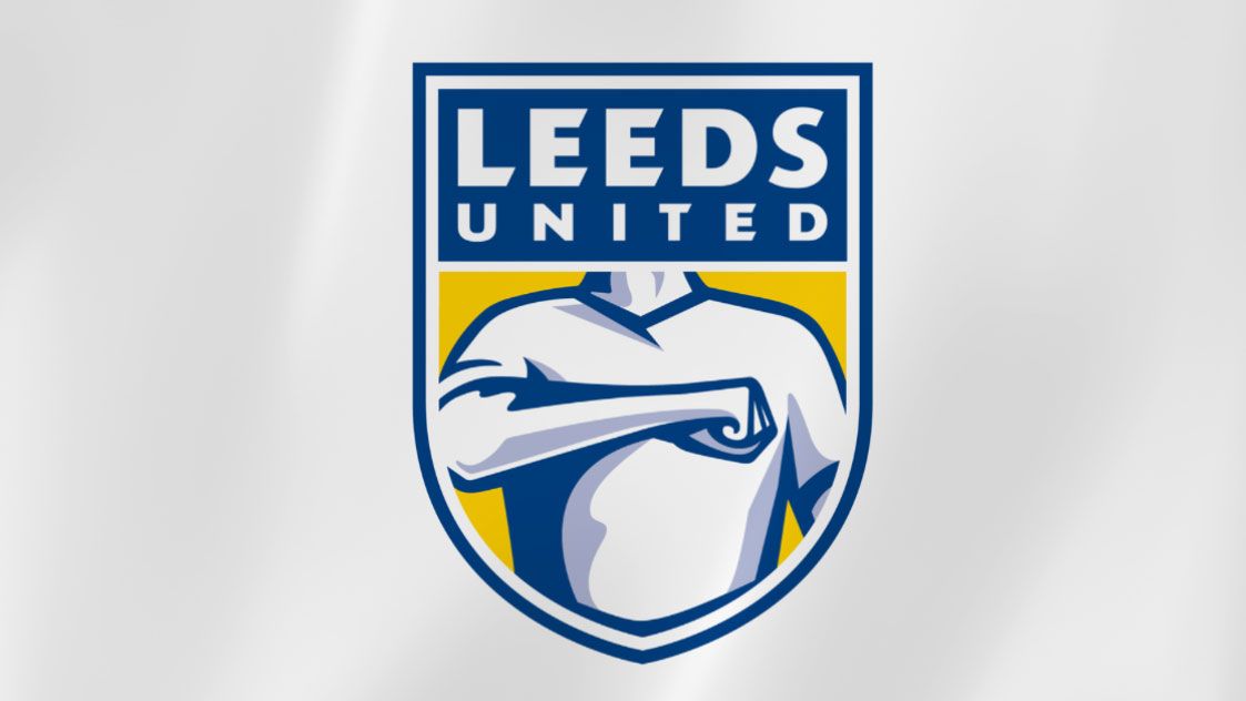 Die Neugestaltung des Leeds United-Logos zeigt einen Spieler, der eine Faust gegen die Brust hält