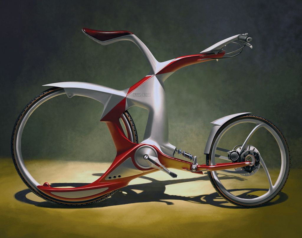 A Scott által tervezett számos fogalmi kerékpár egyike.