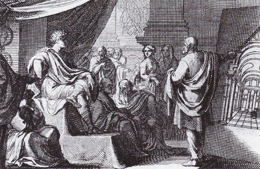 Vitruvius (jobbra) római történész és igazi mesterépítő volt
