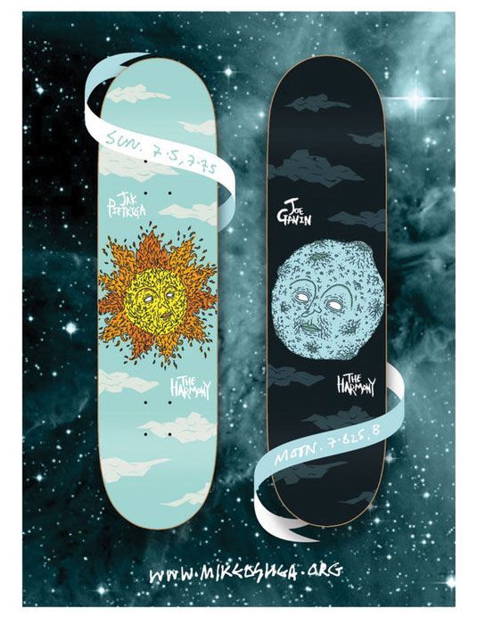Skateboard Designs: Sonne und Mond