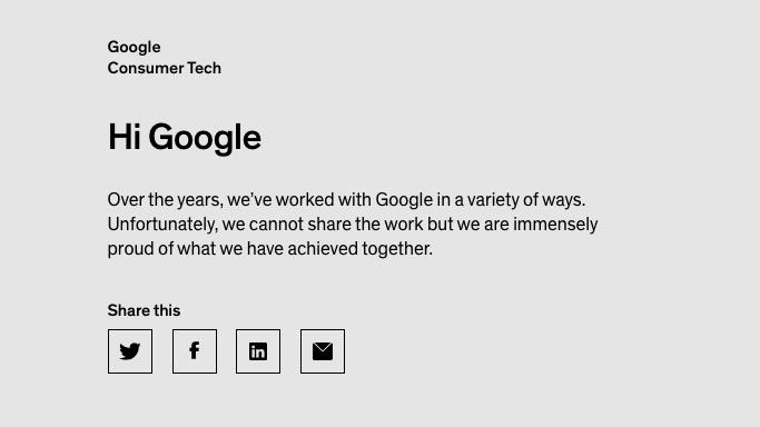 A Moving Brands webhely magyarázata a Google-lal való együttműködésről