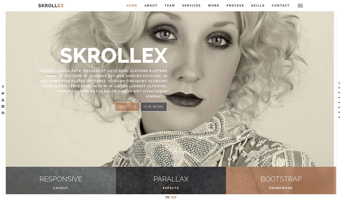 Los 10 mejores diseños de plantillas HTML5: Skrollex