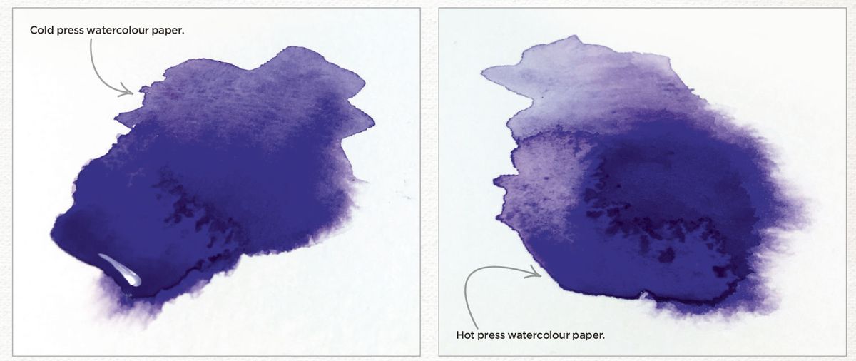 Примери за боя както върху студена, така и върху гореща акварелна хартия