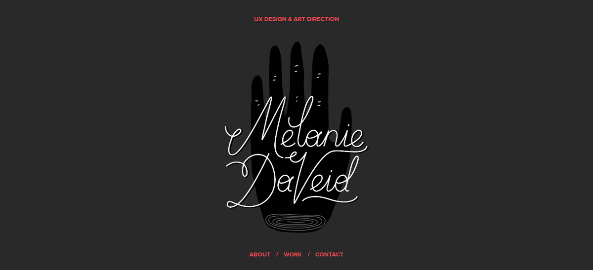 Kleine, aber wichtige Details heben die Portfolio-Site von Melanie Daveid über die Norm hinaus