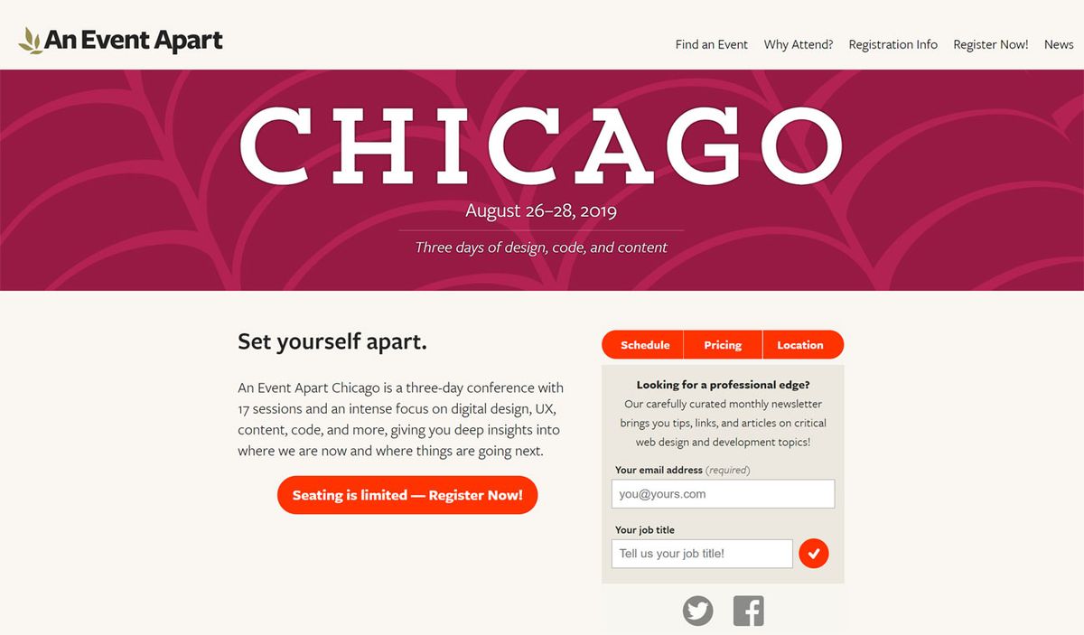 Prochaines conférences Web: An Event Apart Chicago