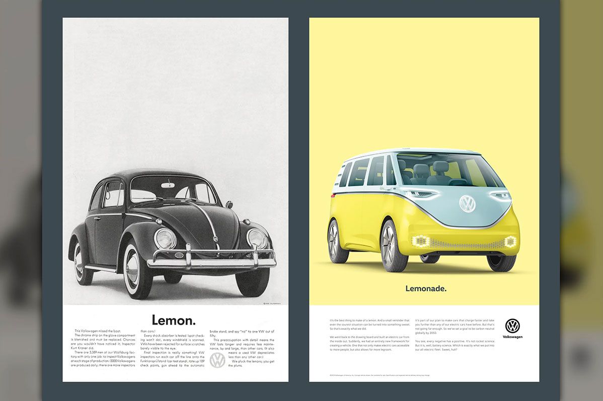 Volkswagen Kampagnen kontrastierten