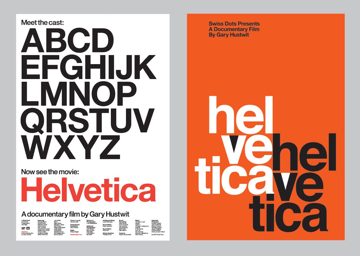 Affiches de cinéma Helvetica par Experimental Jetset