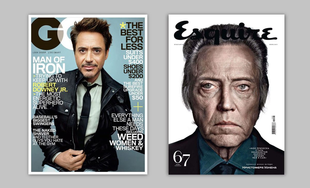 корици на списания: GQ и Esquire
