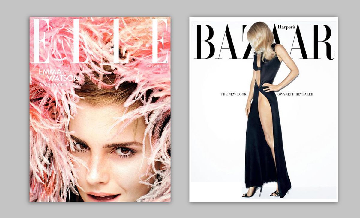 корици на списания: Elle and Bazaar