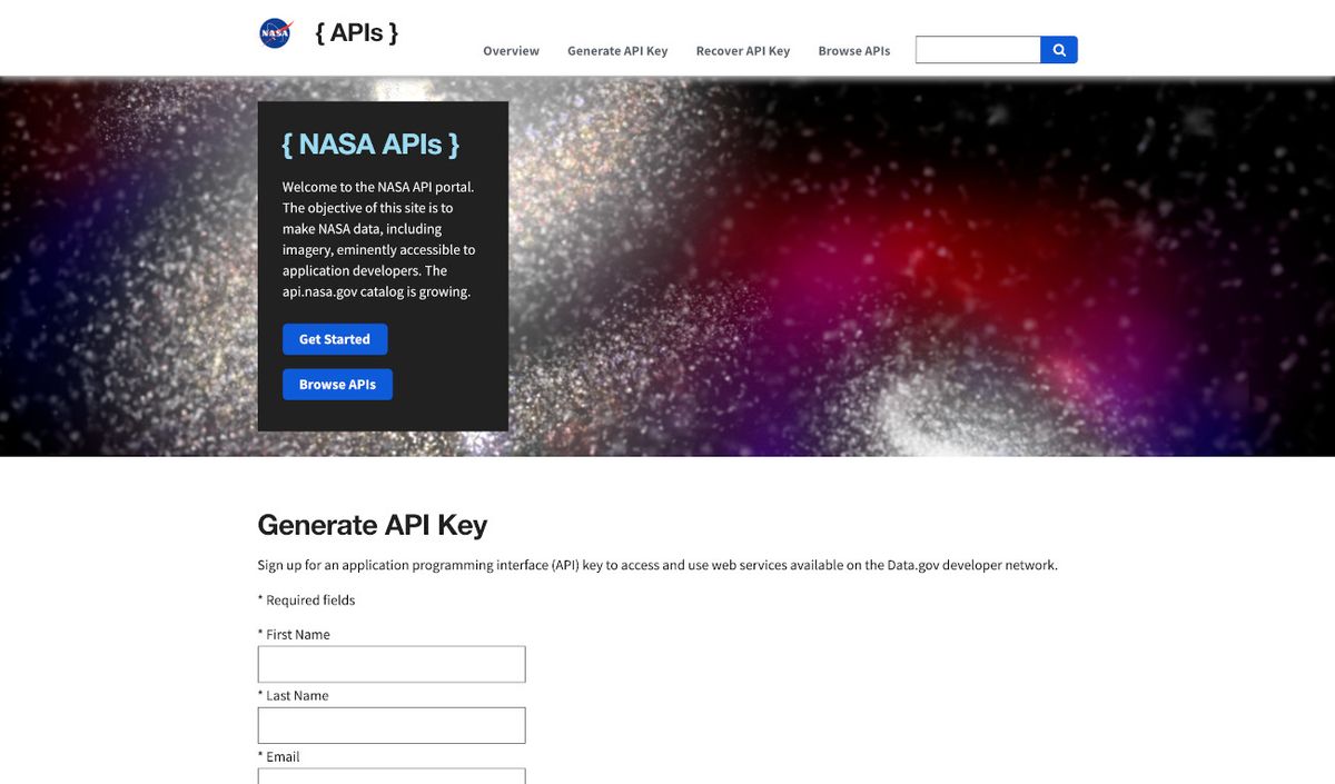 API de JavaScript: NASA