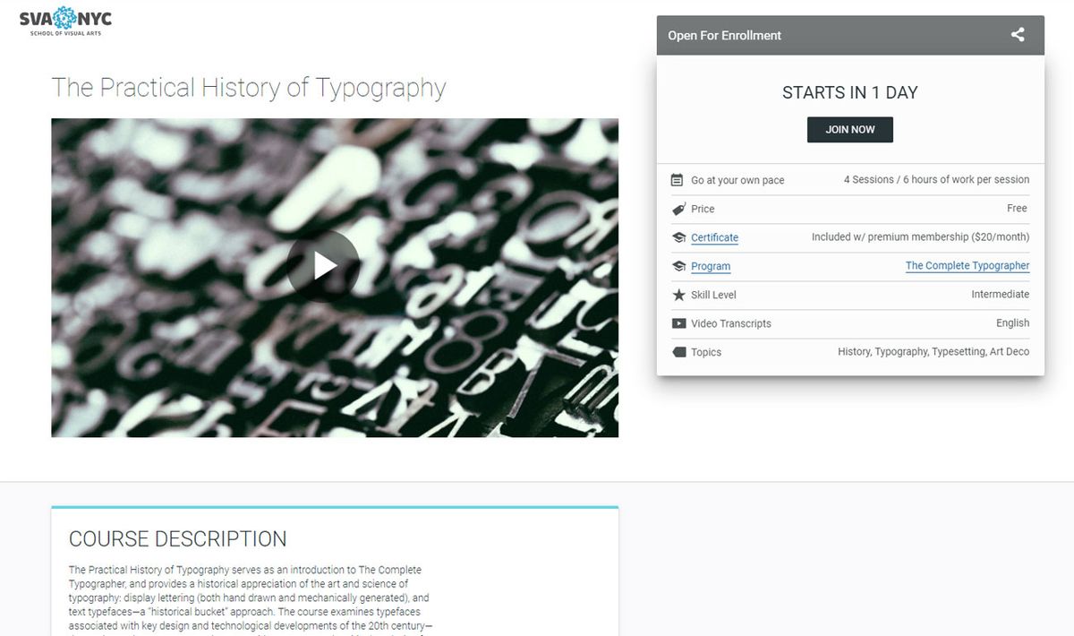 Cursos gratuitos de diseño gráfico en línea: la historia práctica de la tipografía