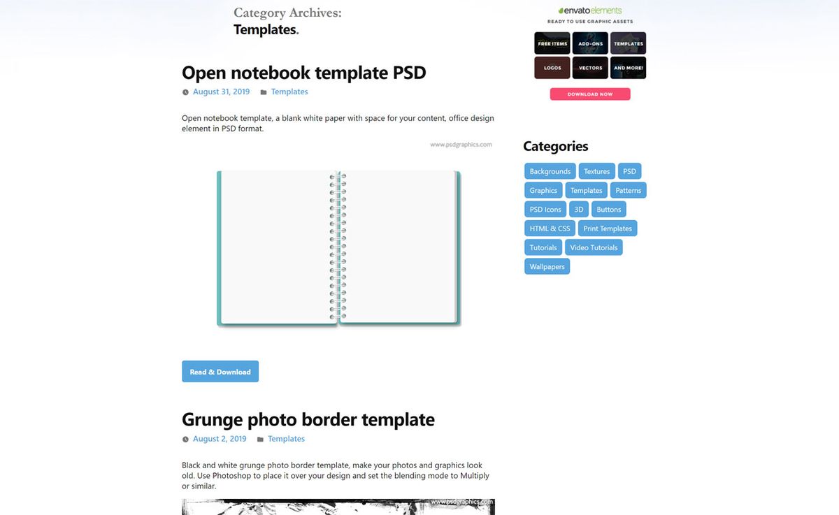 Modèles de conception graphique gratuits: PSDgraphics