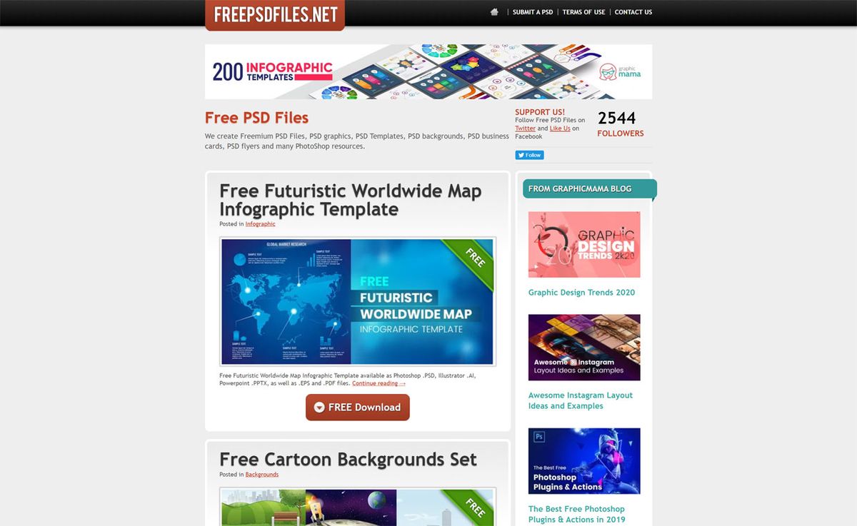 Modèles de conception graphique gratuits: FreePSDfiles