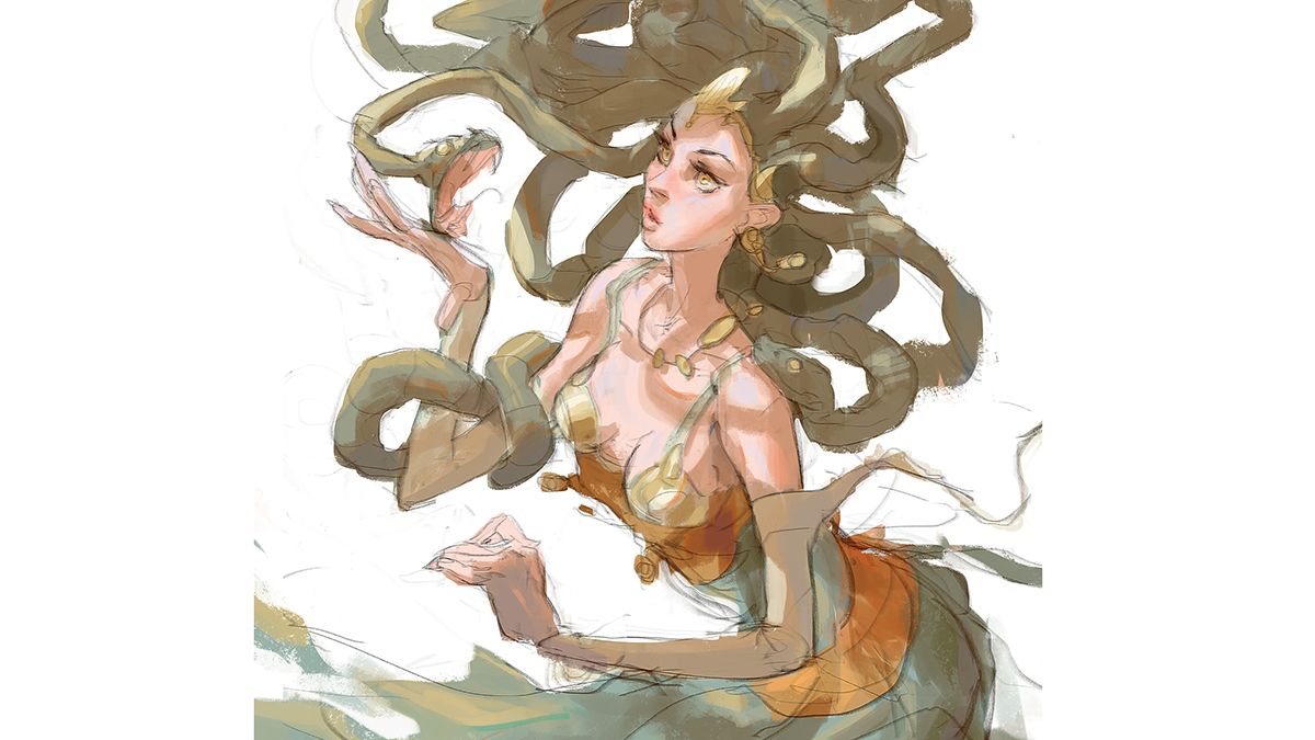 imagen de una mujer parecida a una Medusa