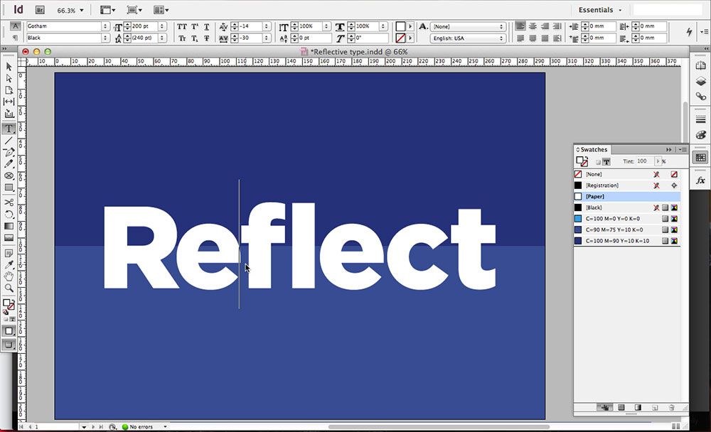 So erstellen Sie reflektierende Typografie in InDesign