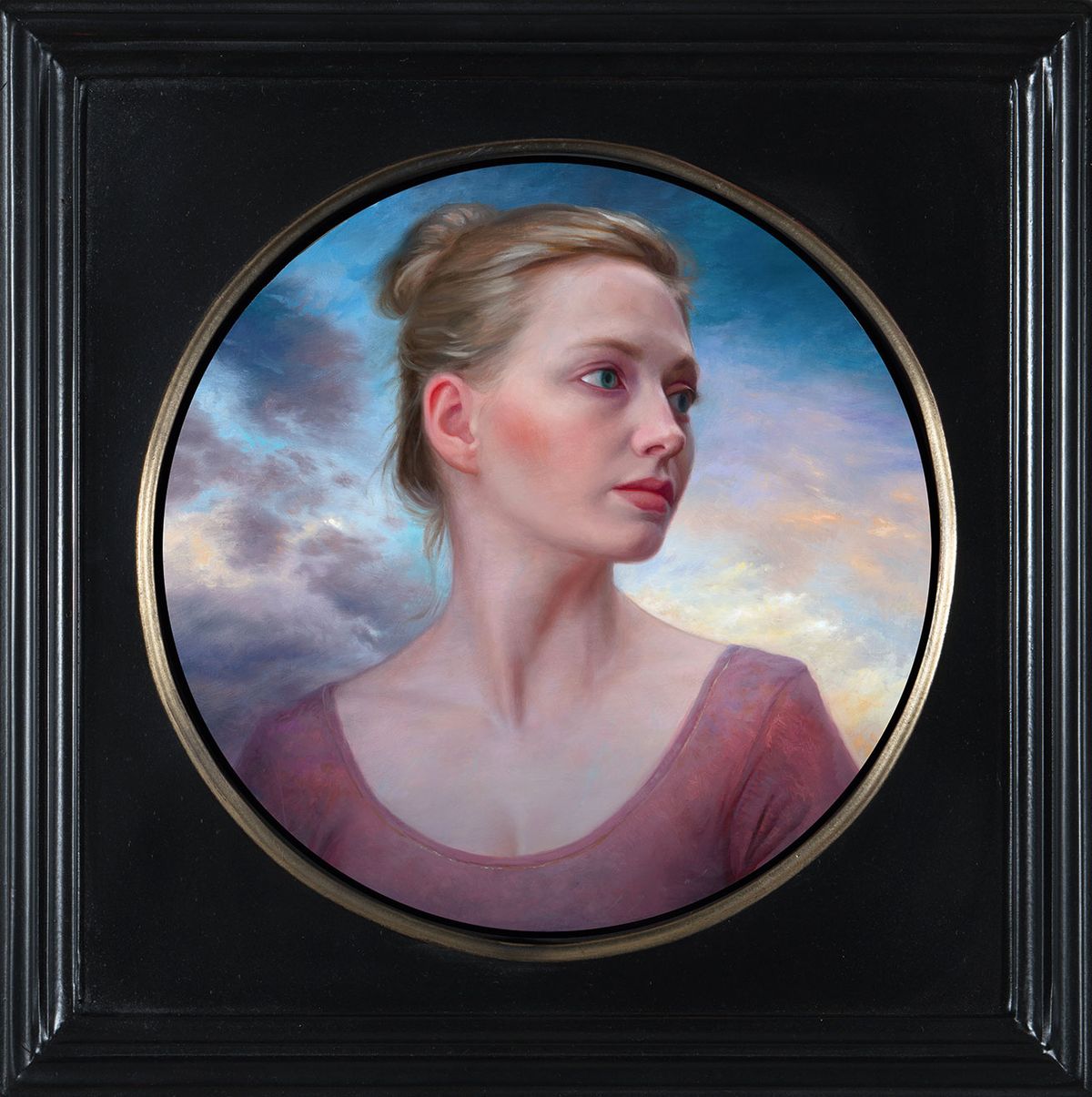Das letzte Porträt in einem schönen runden Rahmen