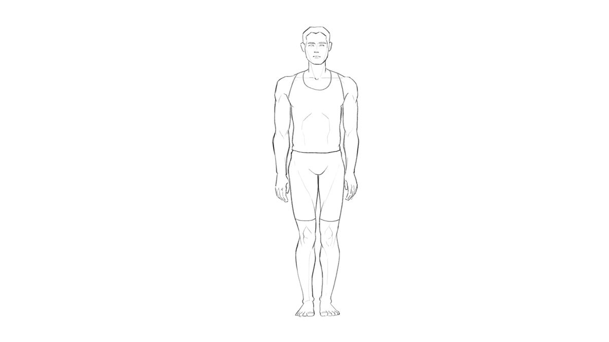 Náčrt mužskej postavy ceruzkou