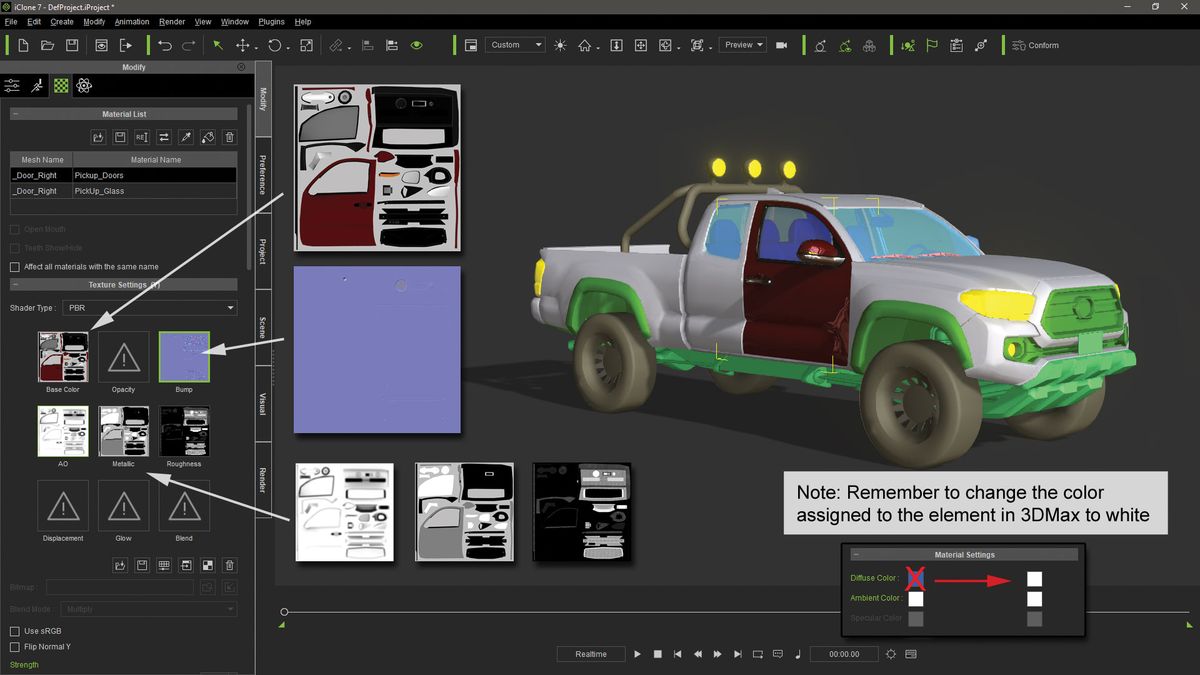 Fahrzeuganimationen mit iClone 7 erstellen: Deaktivieren Sie die erste Fahrzeugsimulation