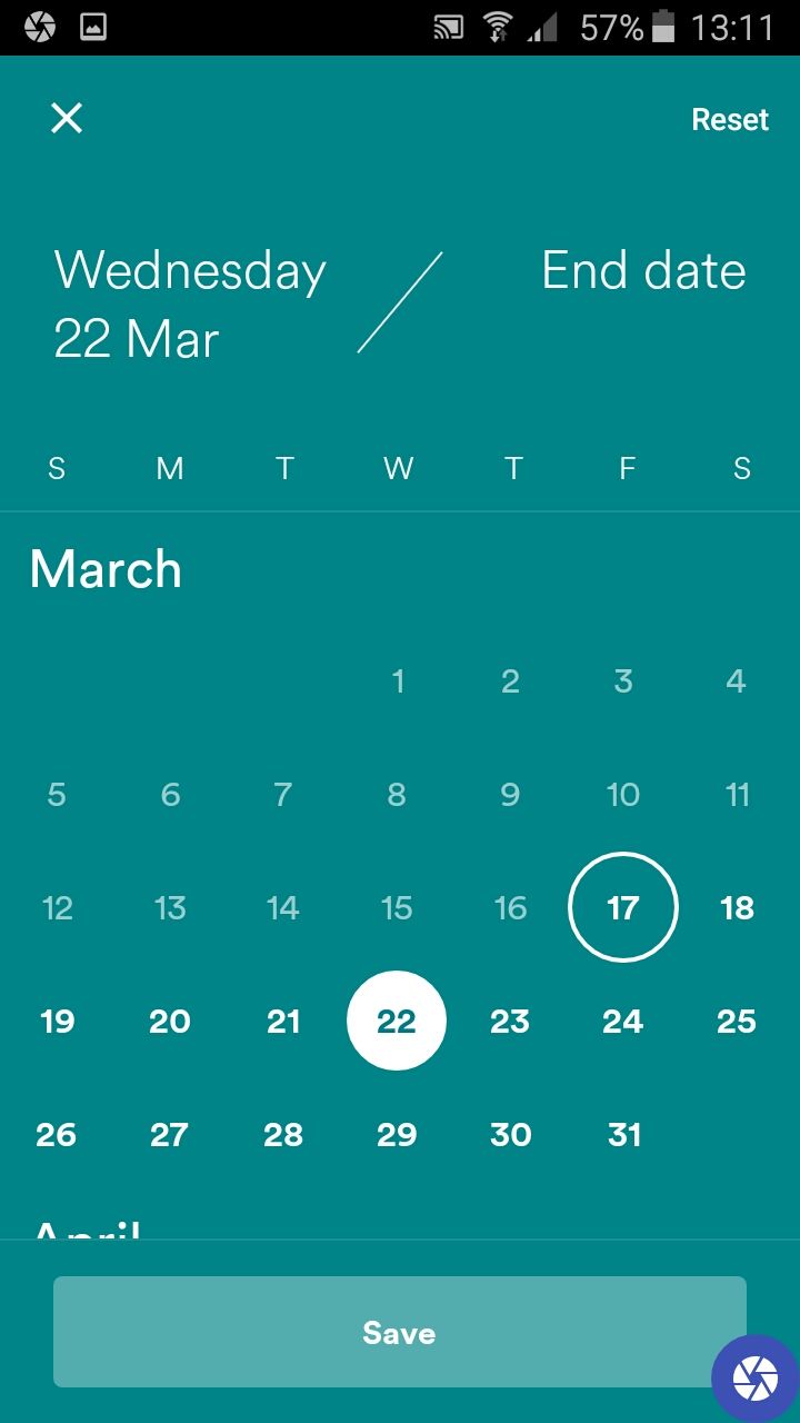 С приложението на Airbnb можете да зададете началната и крайната си дата само с два докосвания