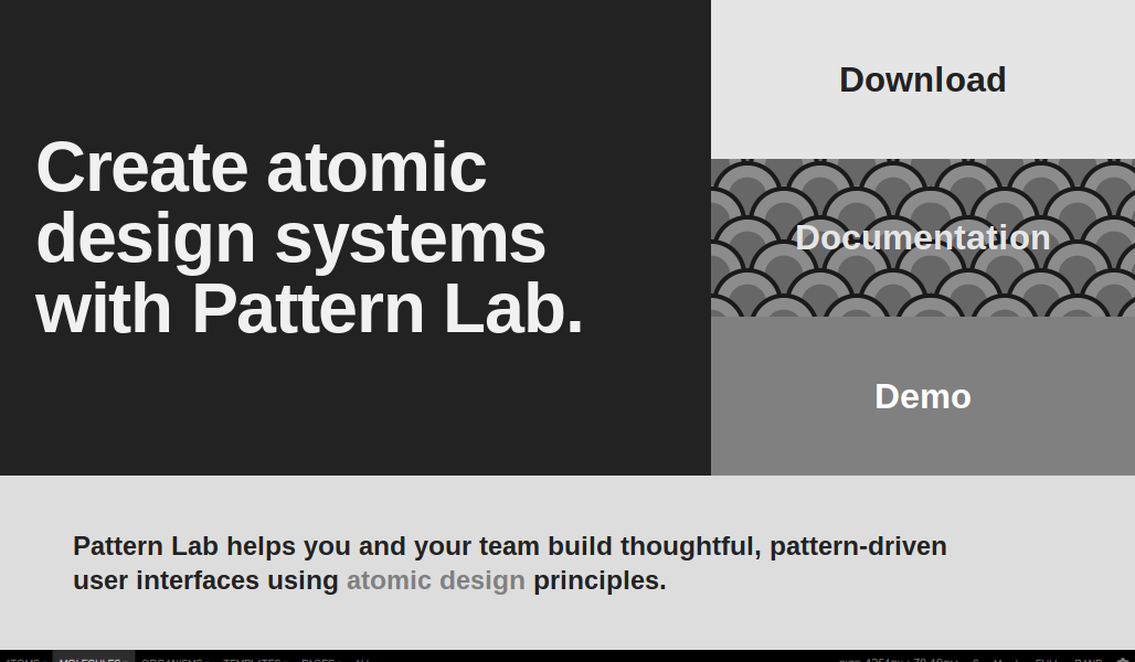 Pattern Lab 2 bietet ein modulares System, mit dem Sie mustergesteuerte Benutzeroberflächen erstellen können