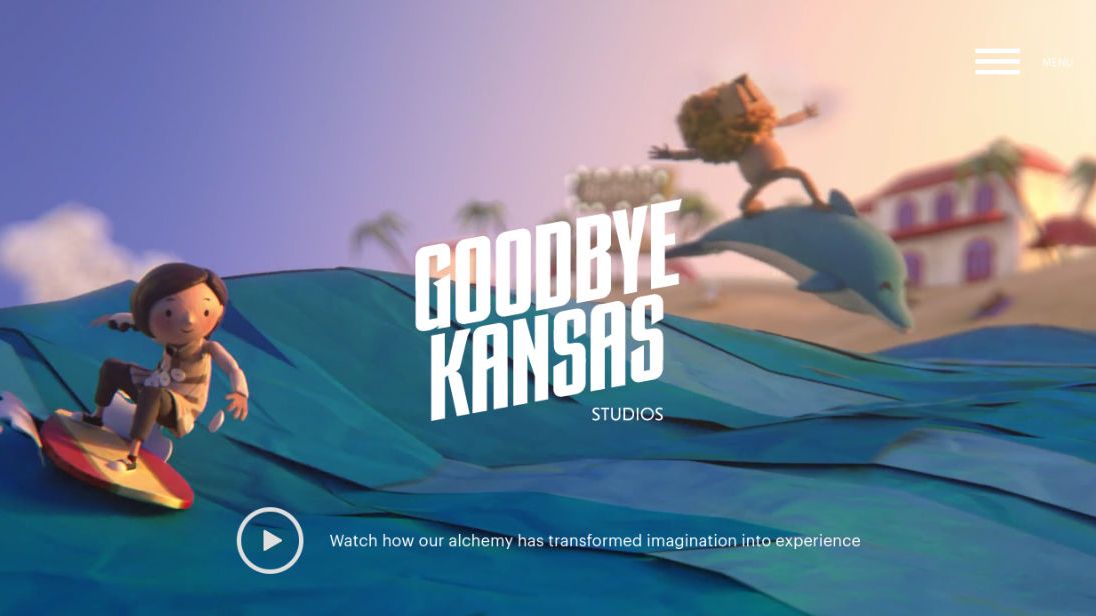 Le site de portfolio de Goodbye Kansas présente son travail sur une grande variété de médias