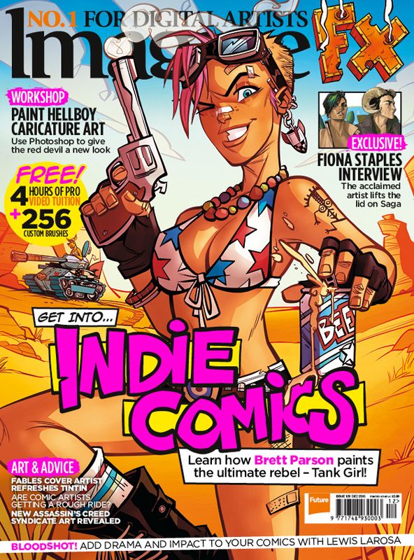 Нарисувайте крайния бунтовник с ImagineFX от този месец, специален комикс за независими комикси, оглавяван от единственото момиче Tank. Научете как да уловите оръжието, което владее пистолета, с ексклузивната работилница на Брет Парсън.