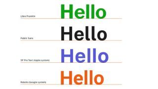 Beispiele für Public Sans in verschiedenen Farben
