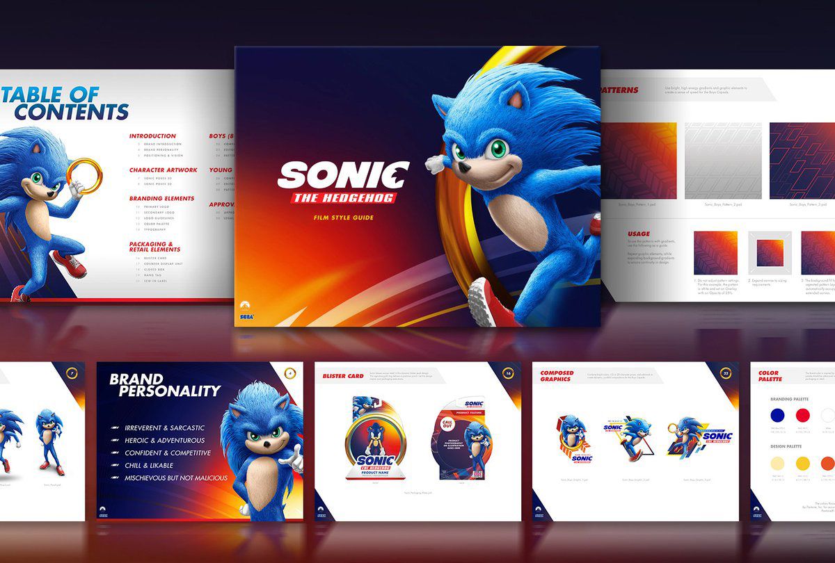Beispiele aus einem potenziellen Sonic the Hedgehog-Style-Guide