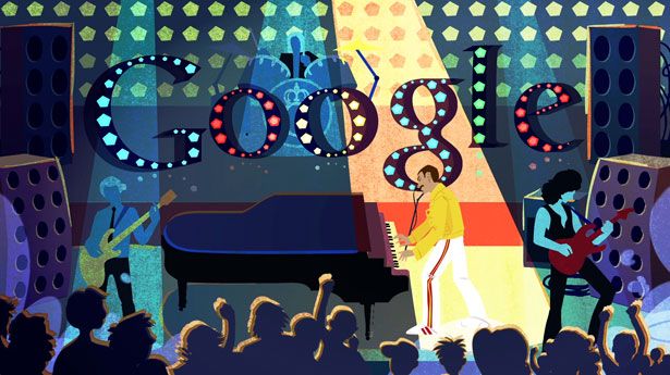 5 des meilleurs doodles Google - Freddie Mercury