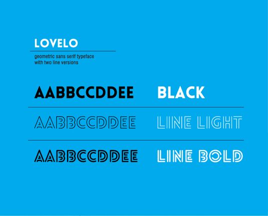Ingyenes betűtípusok: Lovelo