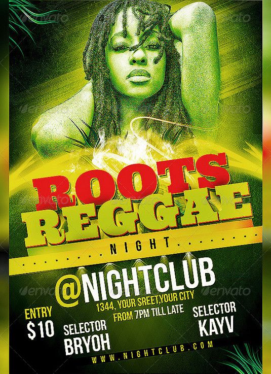 Flyer-Vorlagen: Roots Reggae