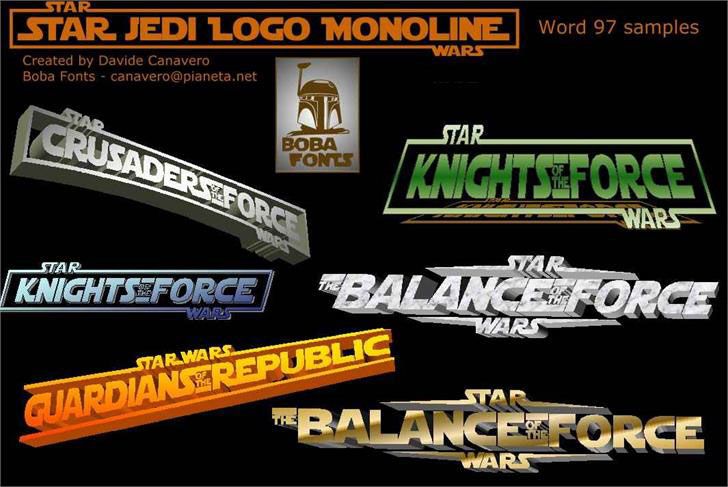 Polices Star Wars: exemple de police Star Jedi Logo