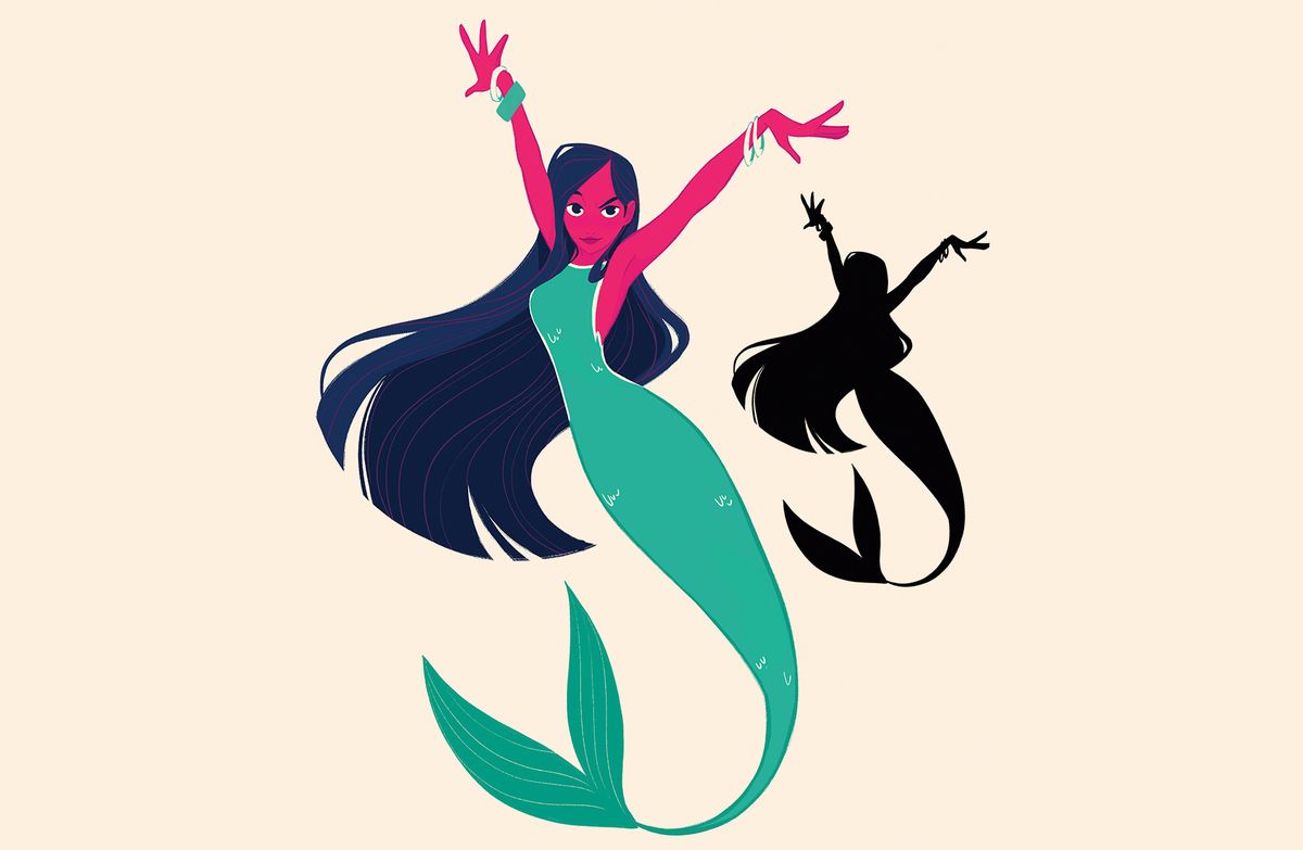Diseño de personajes: silueta de sirena