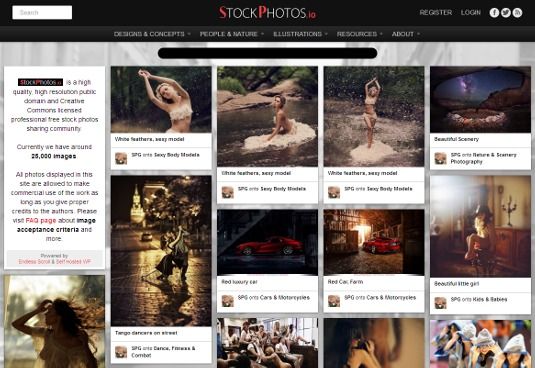 StockPhotos.io contient environ 25000 photos du domaine public ou sous licence Creative Commons