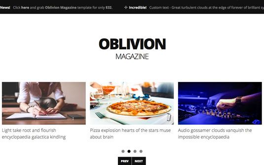 Website-Vorlagen - Oblivion Magazine